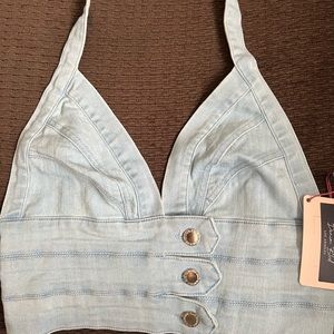 Cute denim crop top